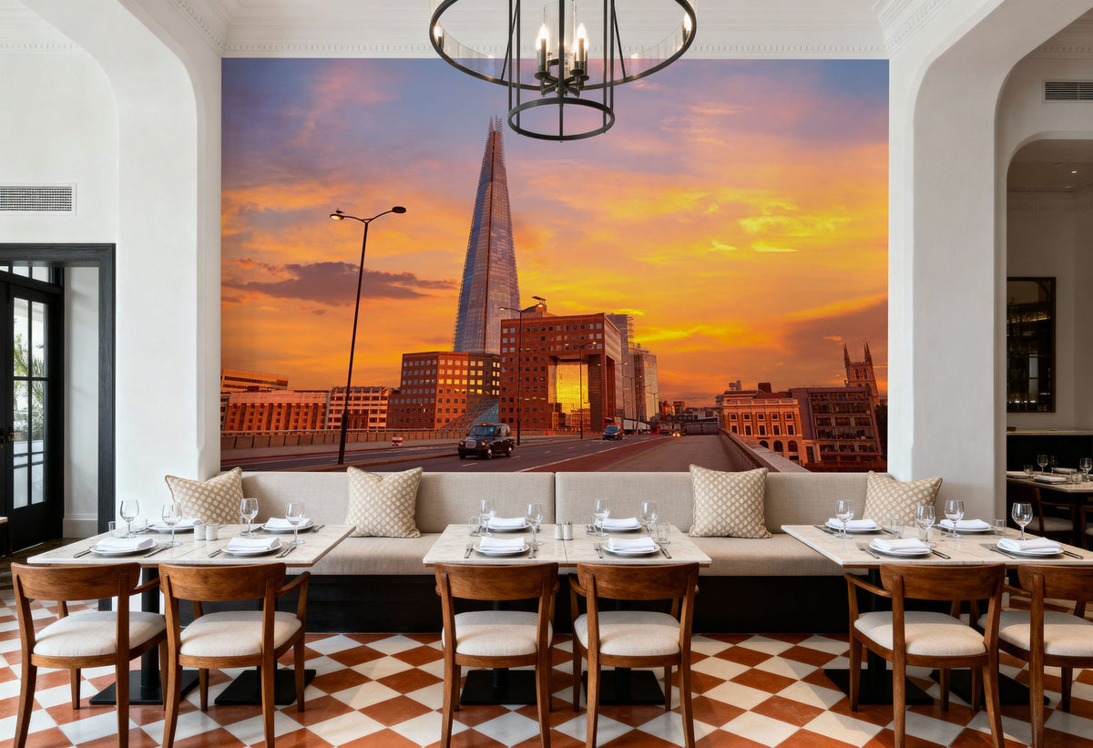 Metropolitan Sunset Yellow Mural Wallpaper - room preview 04