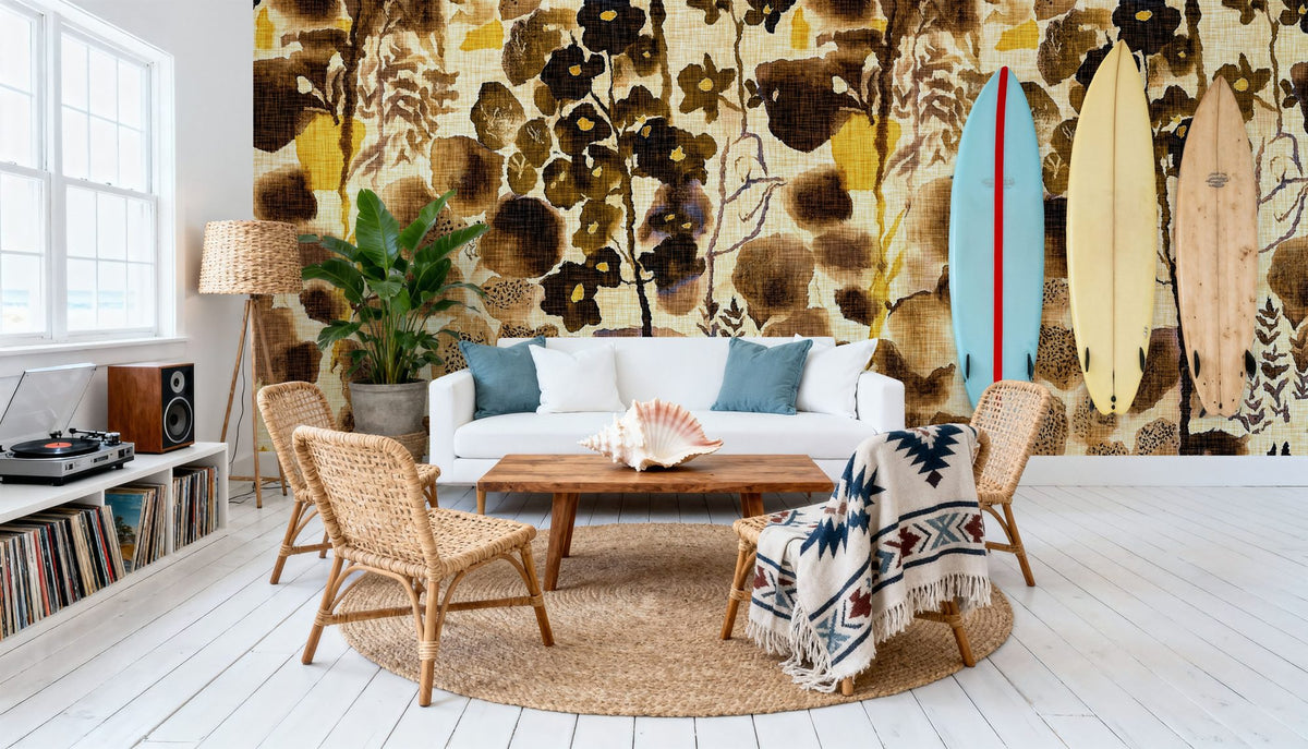 Woven Blossom Mural Wallpaper - room preview 06