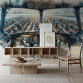Cityscape From Airplane Cockpit Mural Wallpaper - room preview 04
