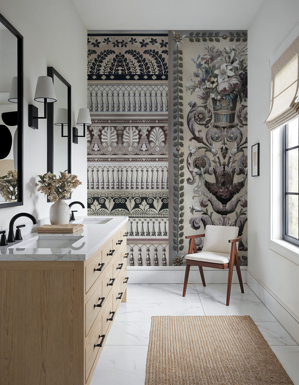 Flower Mountain, Brown Mural Wallpaper - room preview 04