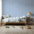 Light Blue Fish Dots Mural Wallpaper - room preview 04