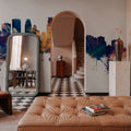 Minneapolis Minnesota Skyline Blue & Bronze Mural Wallpaper - room preview 04