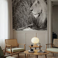 Golden Old Lion Square BW Mural Wallpaper - room preview 04