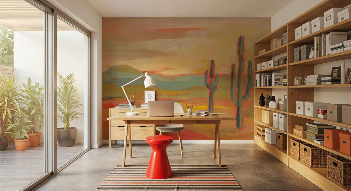 Saguaro Desert Mural Wallpaper - room preview 04