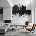Sydney Australia Skyline Black & White Mural Wallpaper - room preview 04