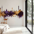 Hannover Germany Skyline Purple & Gold Mural Wallpaper - room preview 04