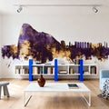 Gibraltar Skyline Purple & Gold Mural Wallpaper - room preview 04