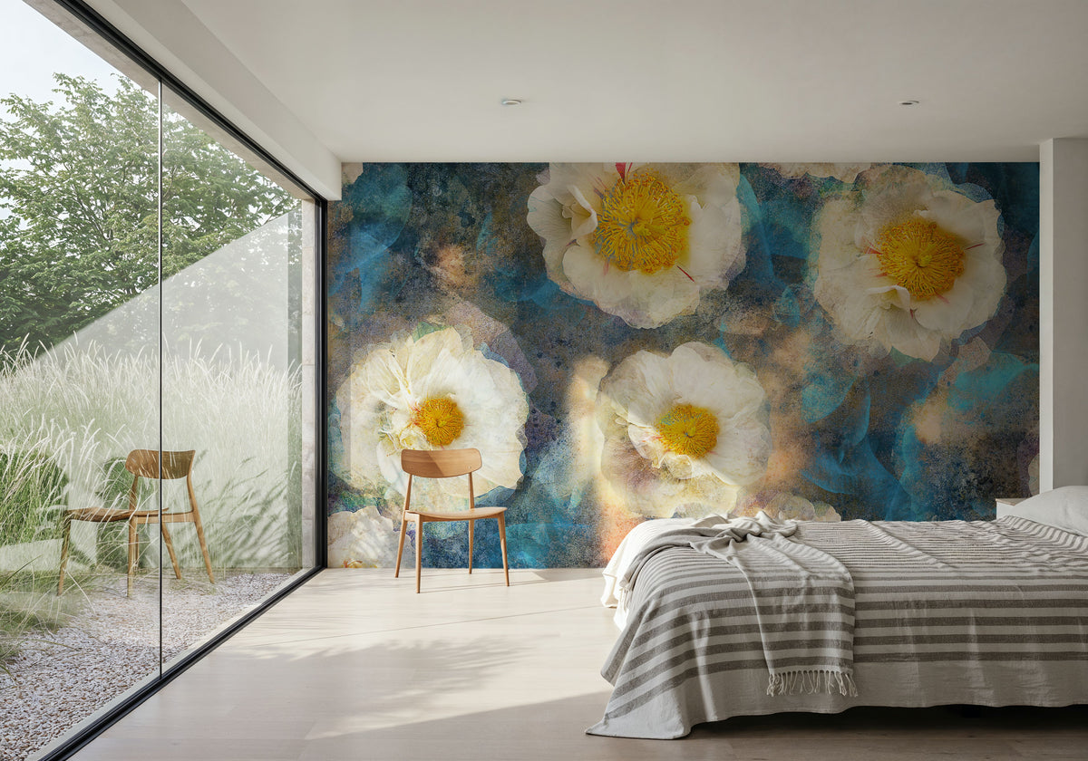 Camellia Blossoms Mural Wallpaper - room preview 04