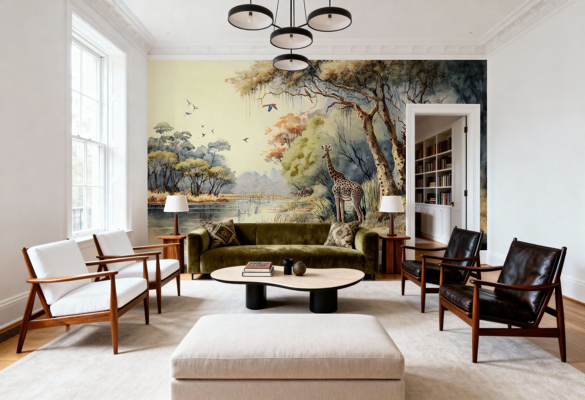 River Scene of Kenya Mural Wallpaper - room preview 04