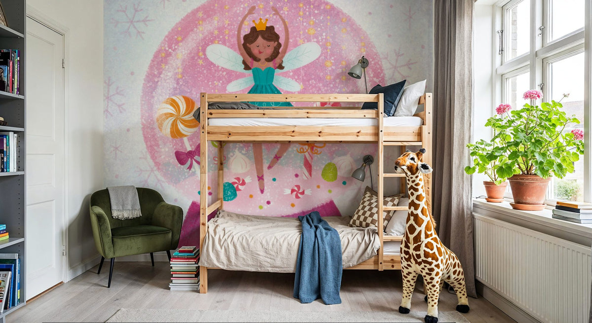 Sugar Plum Snowglobe Mural Wallpaper - room preview 04