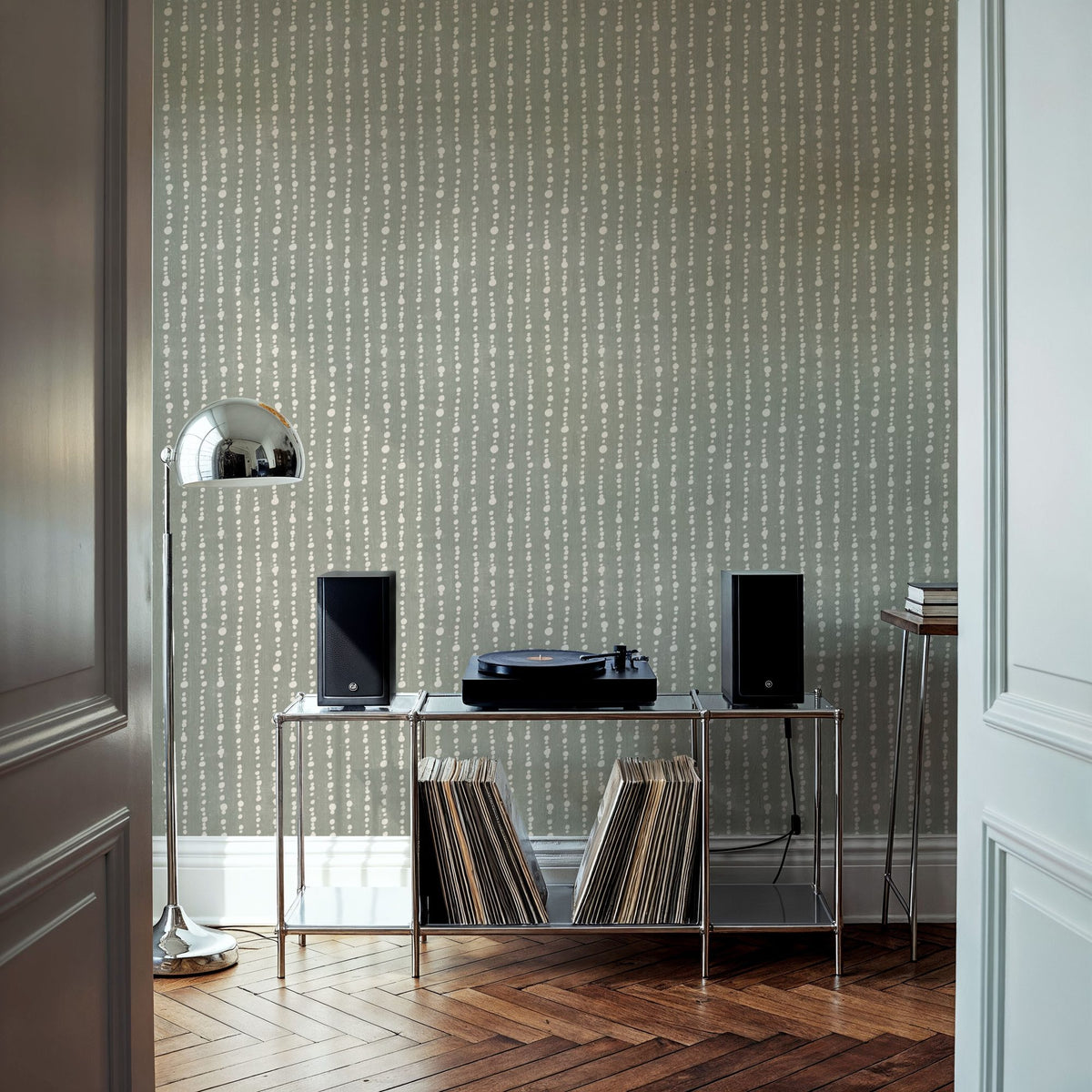 Woodland Drops Gray Mural Wallpaper - room preview 04