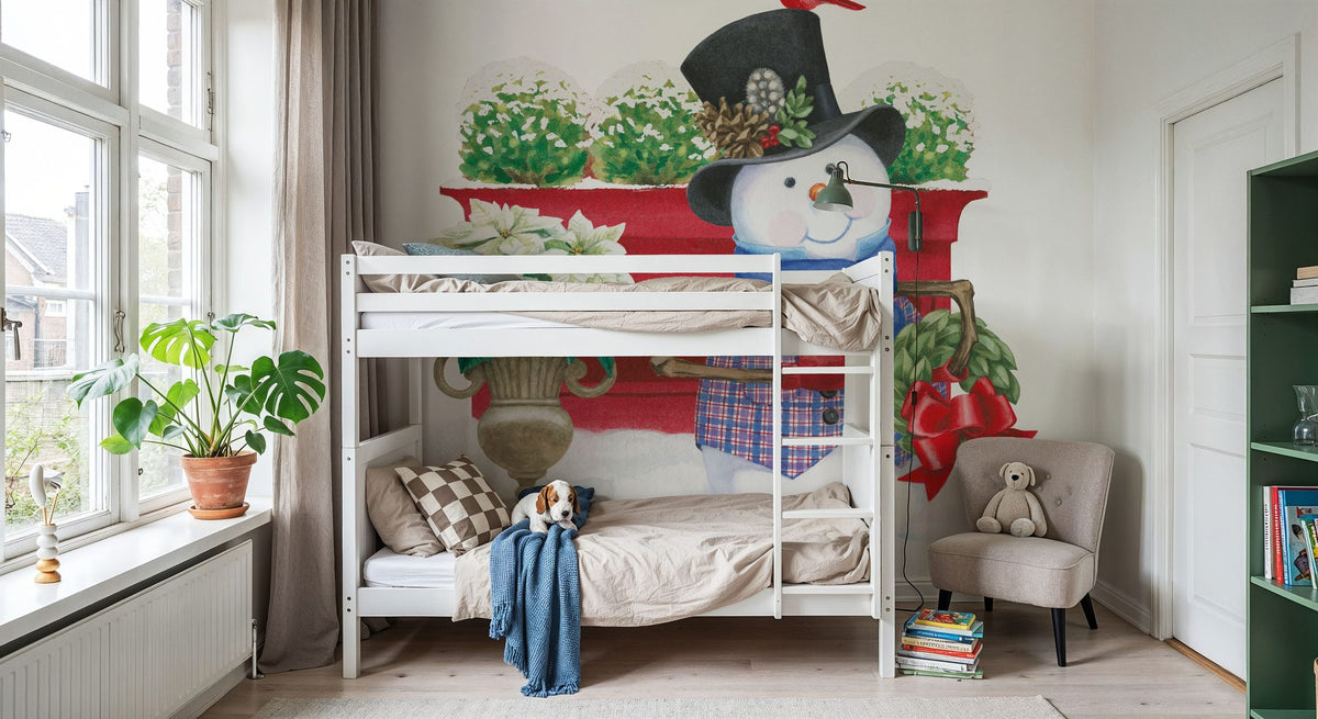 Main Street Christmas X Mural Wallpaper - room preview 04