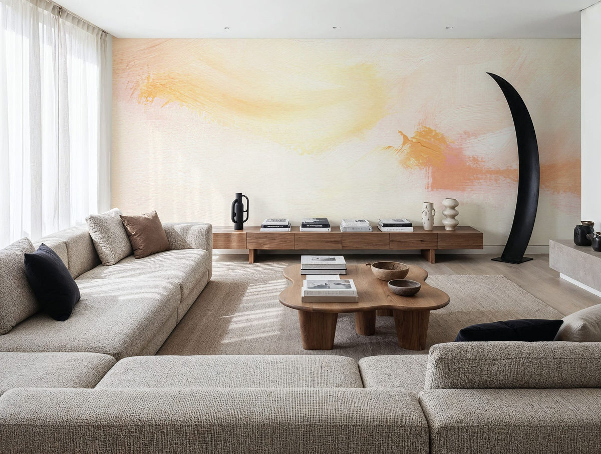 Sky Reflection Neutral Mural Wallpaper - room preview 04