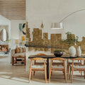 Skyline Crossing Gold Mural Wallpaper - room preview 04