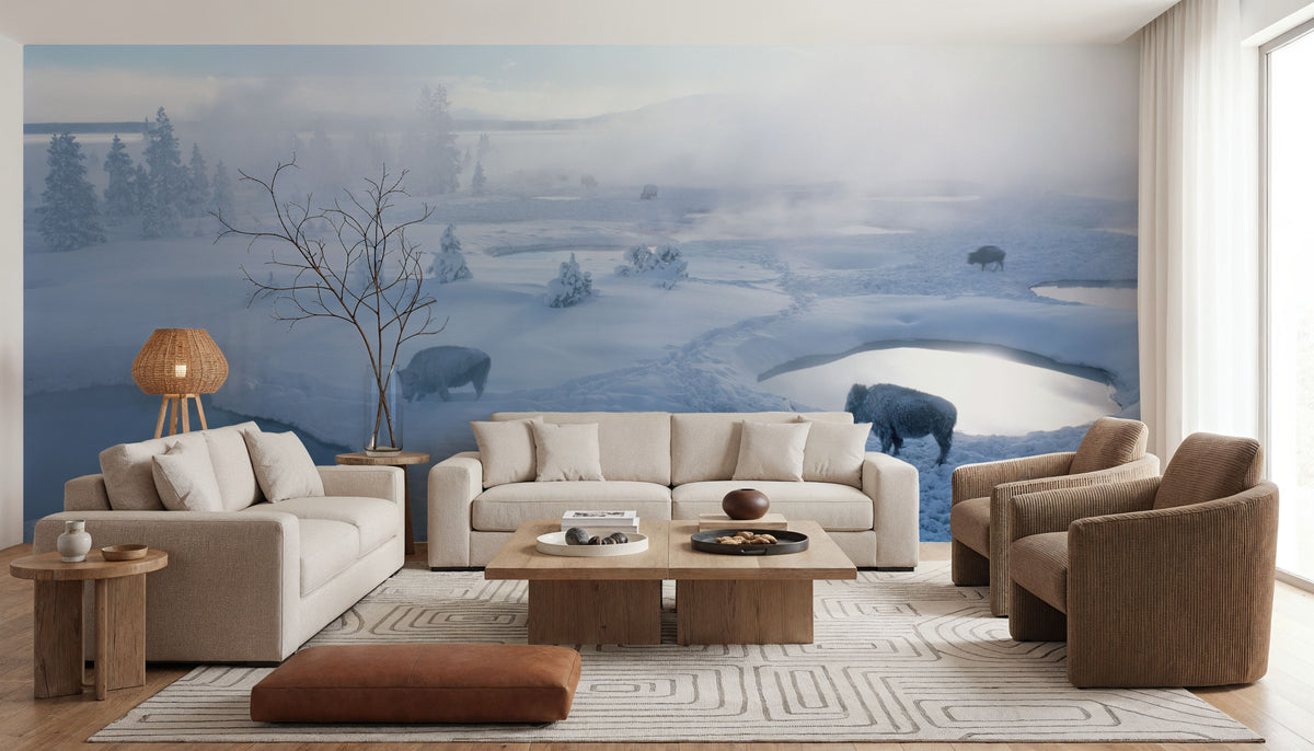 Yellowstone Bison Mural Wallpaper - room preview 04