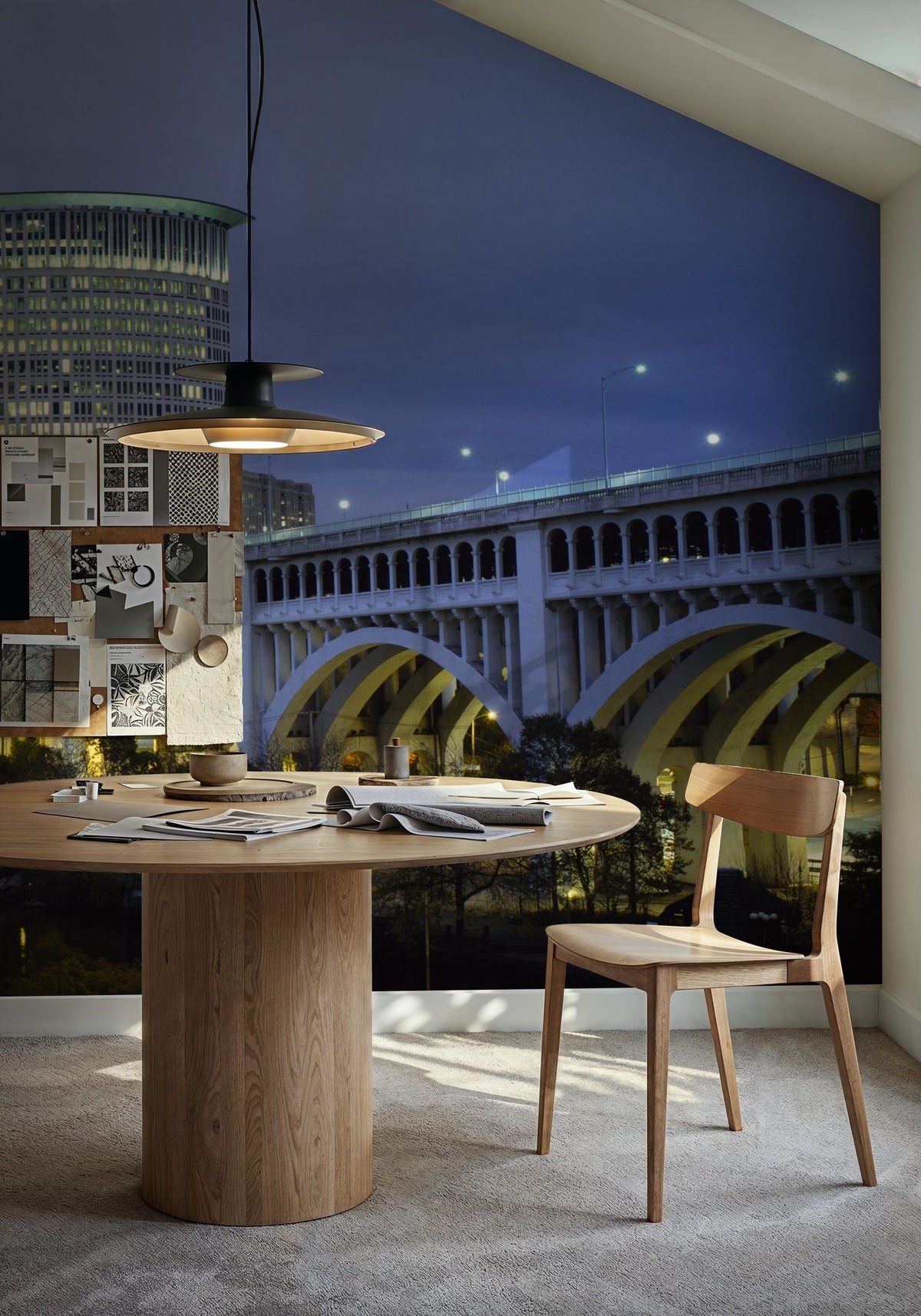 Twilight Bridge Mural Wallpaper - room preview 04