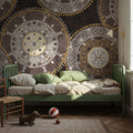 Otomi Dogs VI Dark Neutral Mural Wallpaper - room preview 04