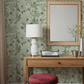 Peony Toile, Fresh Green Mural Wallpaper - room preview 04