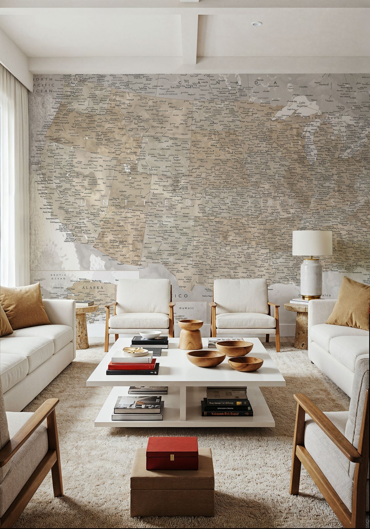 US Map Detailed - Kacia Mural Wallpaper - room preview 04