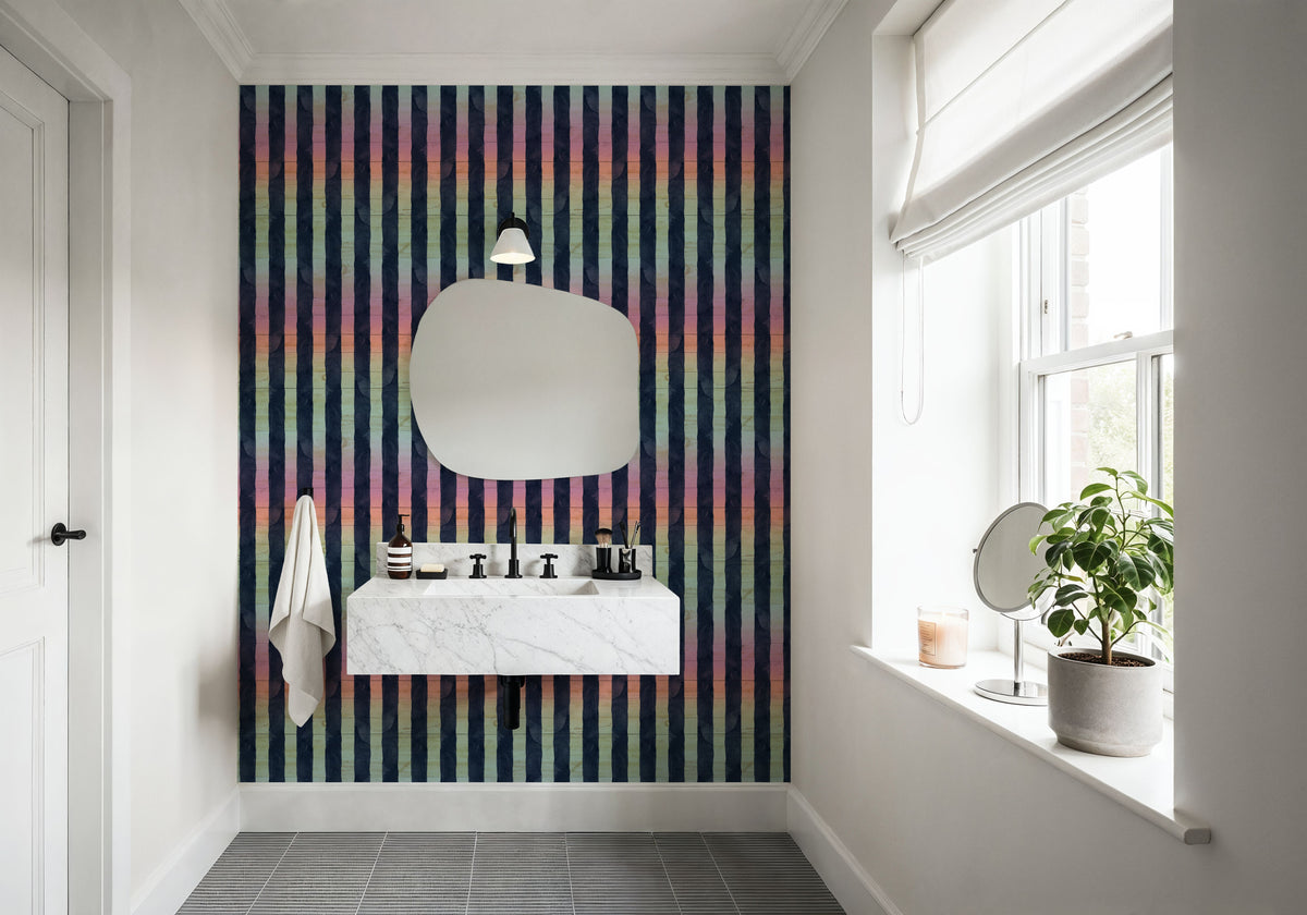 Mystical Neon Stripes Mural Wallpaper - room preview 04