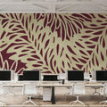 Leaf Wave Claret Mural Wallpaper - room preview 04