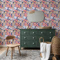 Flower Power, Blue Mural Wallpaper - room preview 04