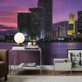 Sunset Pink Twilight Metropolis Mural Wallpaper - room preview 04