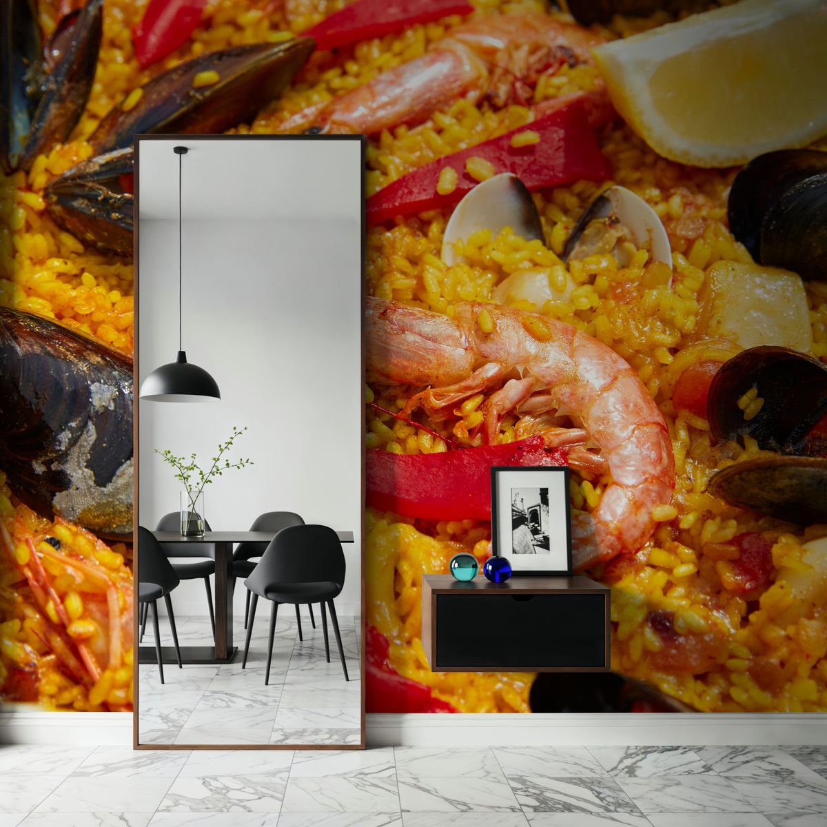Spanish Seafood Paella Mural Wallpaper - room preview 04
