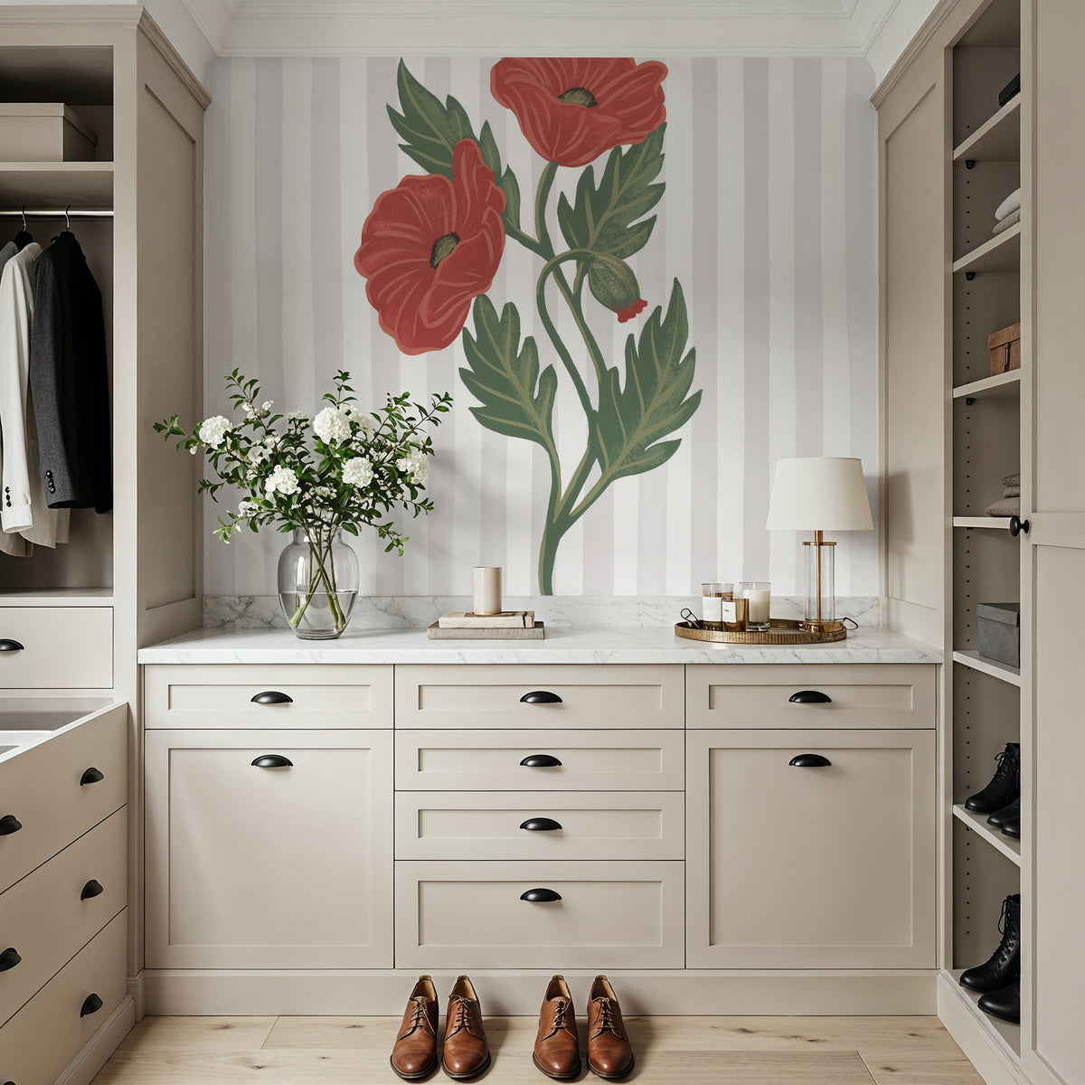 Winter Spirit Poppy Mural Wallpaper - room preview 04