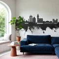 Montevideo Uruguay Skyline Black & White Mural Wallpaper - room preview 04