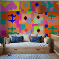 Neon Peru Pattern Mural Wallpaper - room preview 04