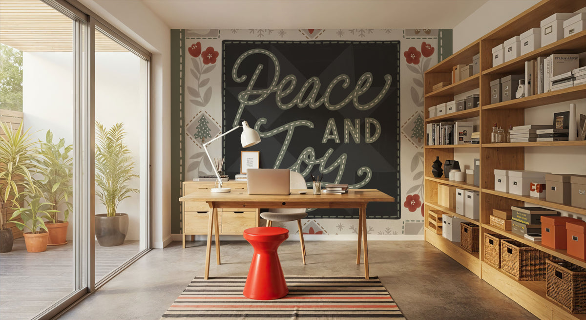 Quilted Christmas III Mural Wallpaper - room preview 04