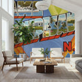 Greetings From Lake Winnipesaukee Mural Wallpaper - room preview 04