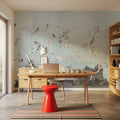 Birds in the Garden Light Blue Mural Wallpaper - room preview 04