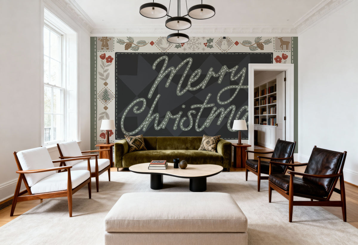 Quilted Christmas I Mural Wallpaper - room preview 04