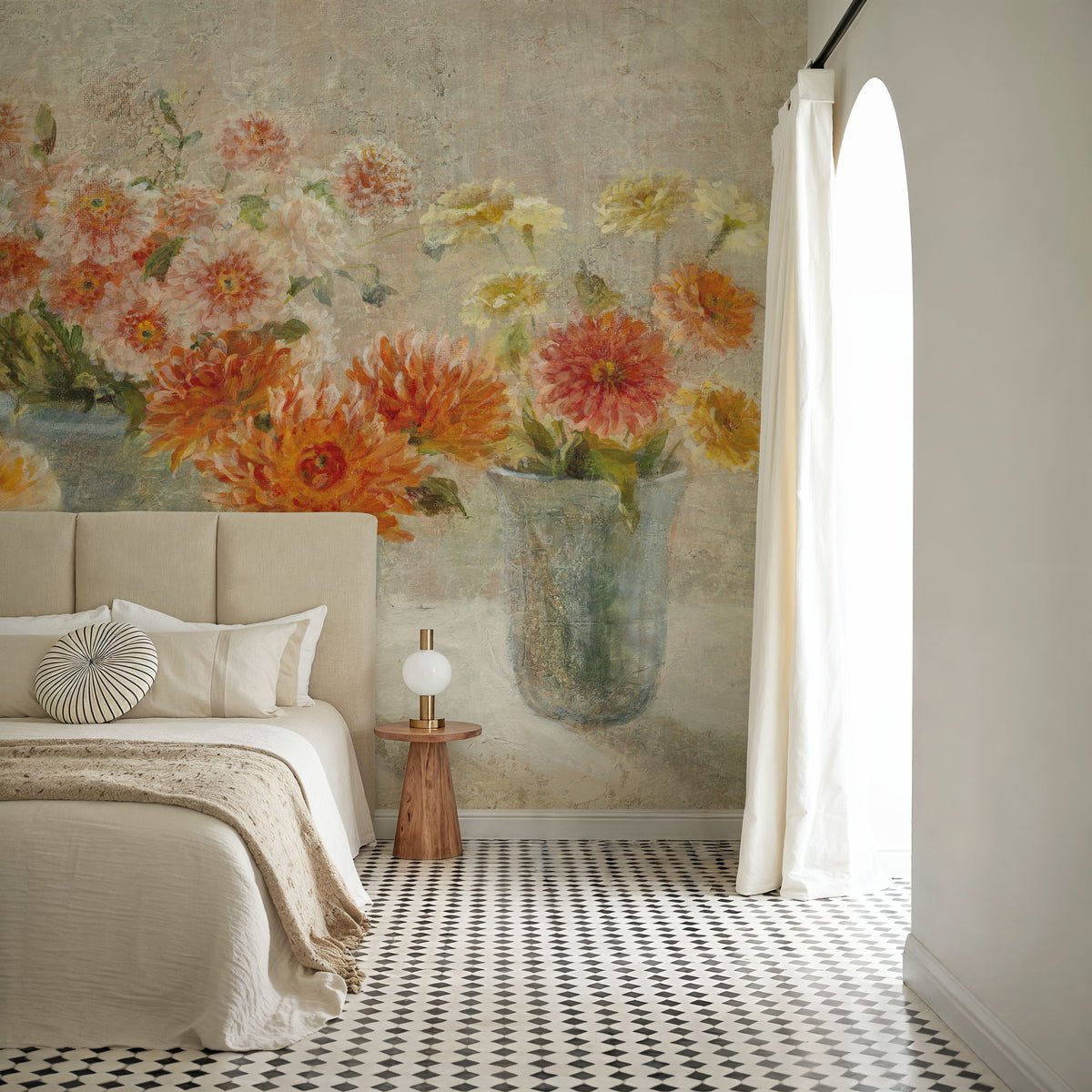Dahlias in Vases Mural Wallpaper - room preview 04
