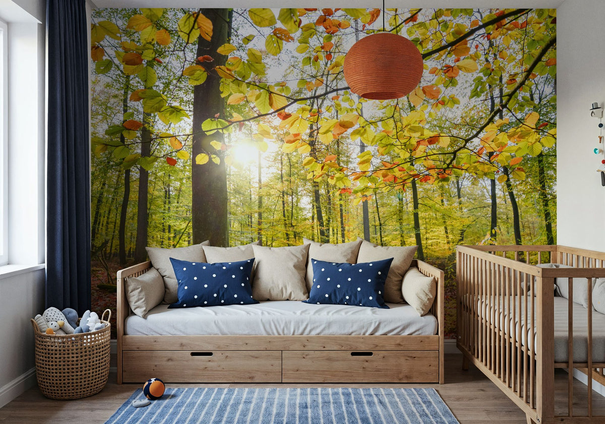 Autumn Sun Mural Wallpaper - room preview 04