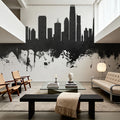 San Francisco Skyline Black & White Mural Wallpaper - room preview 04