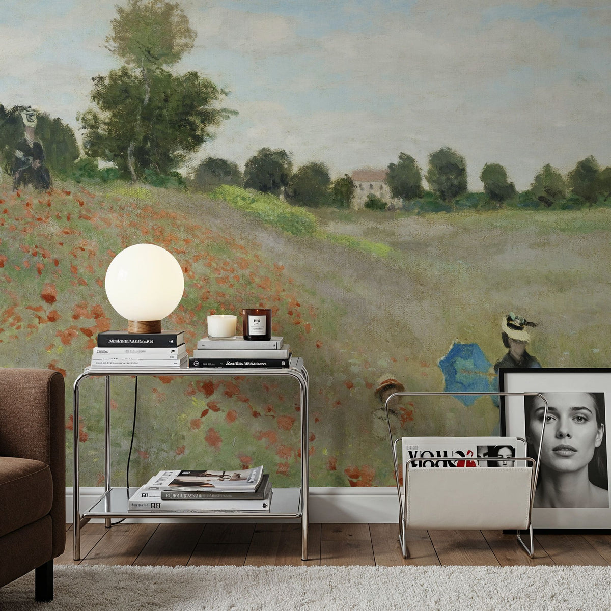 The Poppy Field Near Argenteuil Mural Wallpaper - room preview 04