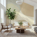 Embracing Shapes, Beige Mural Wallpaper - room preview 04