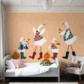 Ducks in the Pumpkin Patch I Mural Wallpaper - room preview 04
