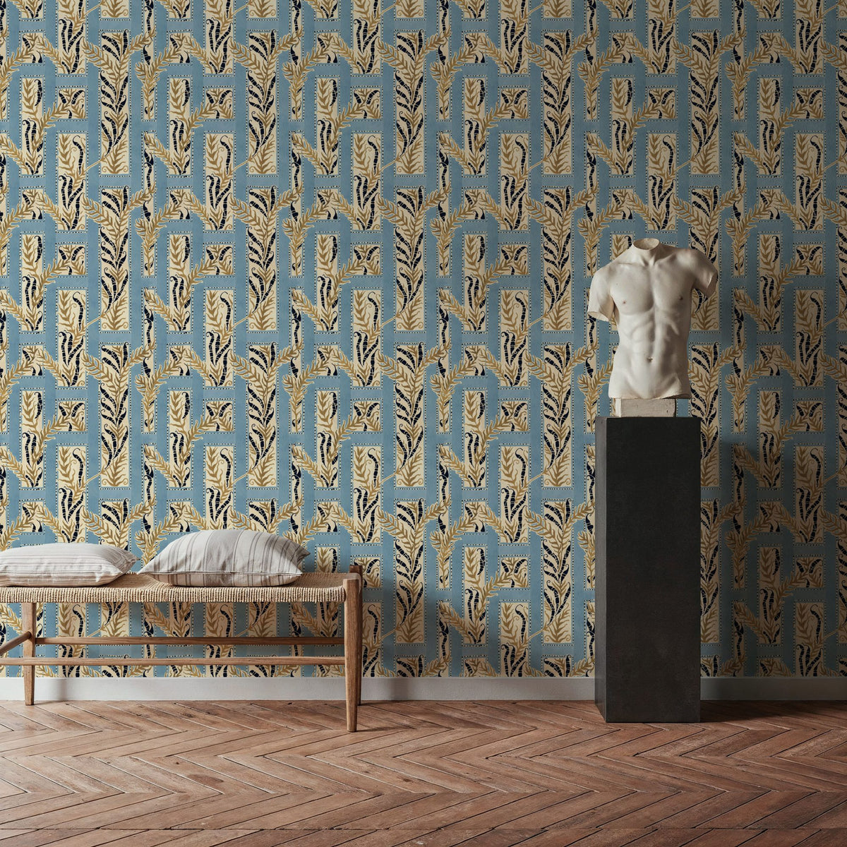 Samarkand Ferns, Sky Blue Mural Wallpaper - room preview 04