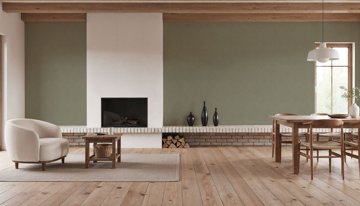 Linen Mist Neutral Collection, Hint of Olive Mural Wallpaper - room preview 04