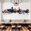 Miami Florida Skyline Blue & Bronze Mural Wallpaper - room preview 04