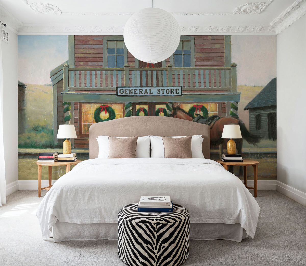 Cowboy Christmas Mural Wallpaper - room preview 04