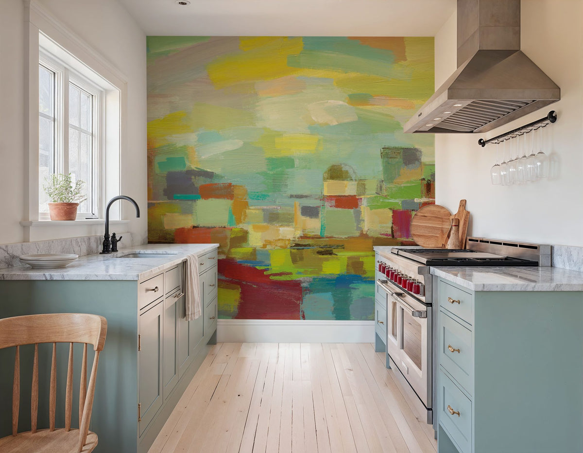 Town by the River Mural Wallpaper - room preview 04