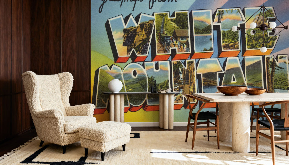 Greetings From White Mountains Mural Wallpaper - room preview 04