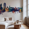 Chisinau Moldova Skyline Blue & Bronze Mural Wallpaper - room preview 04