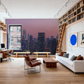 Mauve Metropolis Mural Wallpaper - room preview 04