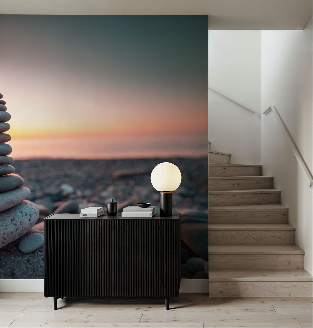 Zen Tower in Sunset Mural Wallpaper - room preview 04